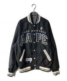 Aape BY A BATHING APE（エーエイプ バイ アベイシングエイプ）の古着「スタジアムジャンパー」｜ブラック