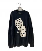 stussyステューシー）の古着「ダイスニット」｜ブラック