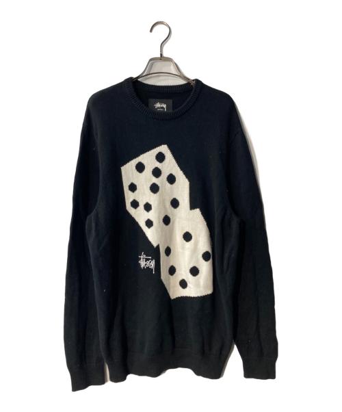 stussy（ステューシー）stussy (ステューシー) ダイスニット ブラック サイズ:Mの古着・服飾アイテム