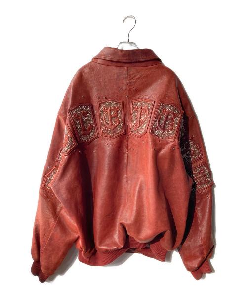 pellepelle（ペレペレ）pellepelle (ペレペレ) レザースタッズジャケット レッド サイズ:50の古着・服飾アイテム