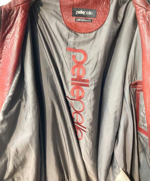 pellepelle（ペレペレ）pellepelle (ペレペレ) レザースタッズジャケット レッド サイズ:50の古着・服飾アイテム