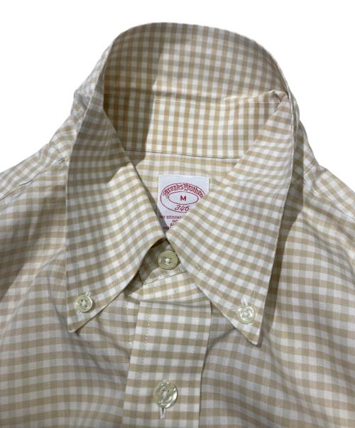 BROOKS BROTHERS 346（ブルックスブラザーズ 346）BROOKS BROTHERS 346 (ブルックスブラザーズ 346) チェックドレスシャツ ベージュ サイズ:Mの古着・服飾アイテム