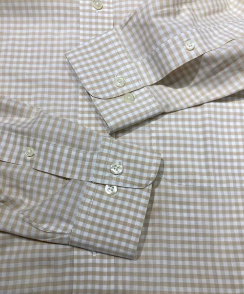 BROOKS BROTHERS 346（ブルックスブラザーズ 346）BROOKS BROTHERS 346 (ブルックスブラザーズ 346) チェックドレスシャツ ベージュ サイズ:Mの古着・服飾アイテム