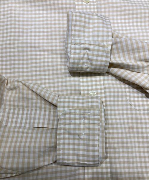 BROOKS BROTHERS 346（ブルックスブラザーズ 346）BROOKS BROTHERS 346 (ブルックスブラザーズ 346) チェックドレスシャツ ベージュ サイズ:Mの古着・服飾アイテム
