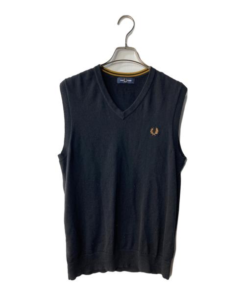 FRED PERRY（フレッドペリー）FRED PERRY (フレッドペリー) ニットベスト ブラック サイズ:Mの古着・服飾アイテム