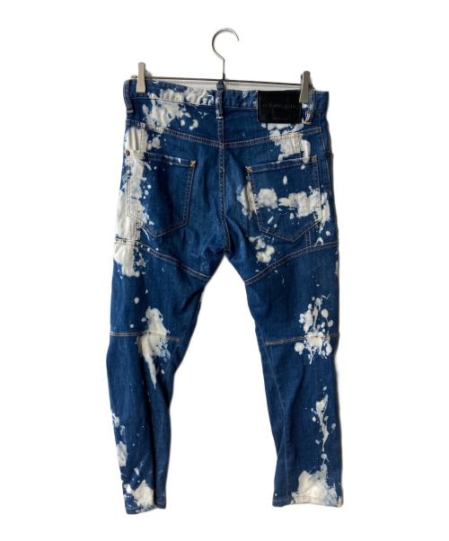 DSQUARED2（ディースクエアード）DSQUARED2 (ディースクエアード) 立体裁断ブリーチデニムパンツ ブルー サイズ:44の古着・服飾アイテム