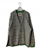 MAISON SPECIALメゾンスペシャル）の古着「TWEEDプライムオーバーVネックニットカーディガン」｜パープル×グリーン