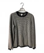 ARMANI COLLEZIONIアルマーニ コレツィオーニ）の古着「ロールネックボーダーダイスニット」｜ブラック