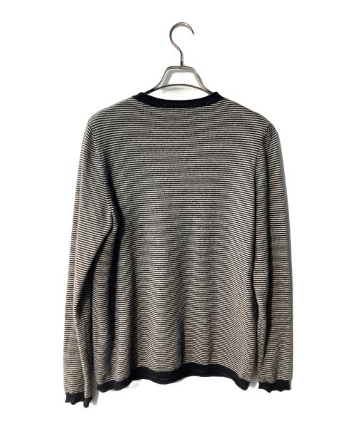 ARMANI COLLEZIONI（アルマーニ コレツィオーニ）ARMANI COLLEZIONI (アルマーニ コレツィオーニ) ロールネックボーダーダイスニット ブラック サイズ:48の古着・服飾アイテム