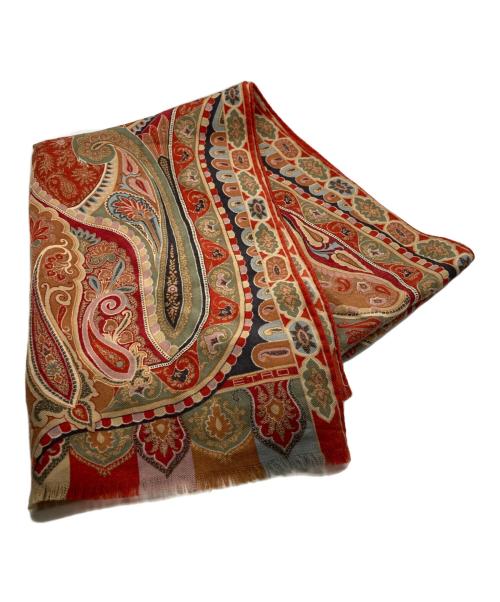 ETRO（エトロ）ETRO (エトロ) ウール ペイズリーストール ブラウンの古着・服飾アイテム