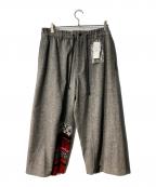 s'yteサイト）の古着「Etermine Nep Tweed Nordic Pattern Knit Wrap Pants」｜グレー