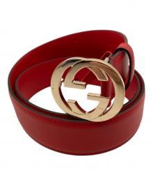 GUCCI（グッチ）の古着「インターロッキングGベルト」｜レッド