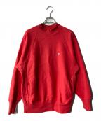 Champion REVERSE WEAVEチャンピオン リバース ウィーブ）の古着「90sモックネックラグランスウェット」｜レッド
