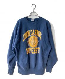 Champion REVERSE WEAVE（チャンピオン リバース ウィーブ）の古着「90sカレッジロゴスウェット」｜ネイビー
