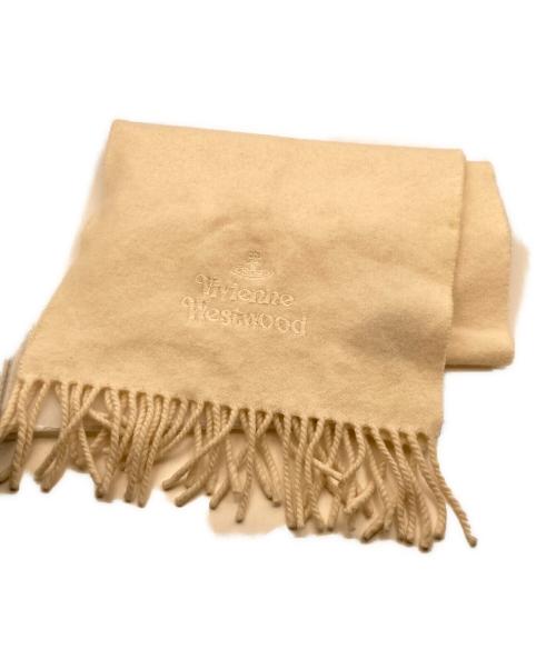 Vivienne Westwood（ヴィヴィアンウエストウッド）Vivienne Westwood (ヴィヴィアンウエストウッド) オーブロゴ刺繍マフラー ホワイトの古着・服飾アイテム