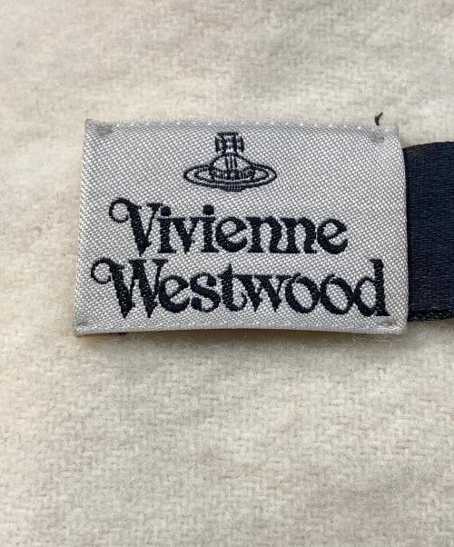 Vivienne Westwood（ヴィヴィアンウエストウッド）Vivienne Westwood (ヴィヴィアンウエストウッド) オーブロゴ刺繍マフラー ホワイトの古着・服飾アイテム