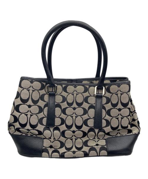 COACH（コーチ）COACH (コーチ) シグネチャー トートハンドバッグ キャンバス ブラックの古着・服飾アイテム