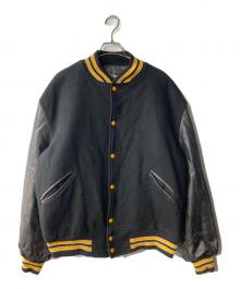butwin（バトウィン）の古着「レザースリーブスタジャン」｜ブラック