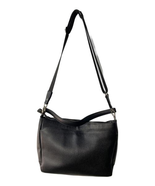 HERGOPOCH（エルゴポック）HERGOPOCH (エルゴポック) エンボスレザー ベーシックショルダーバッグA4 ブラックの古着・服飾アイテム