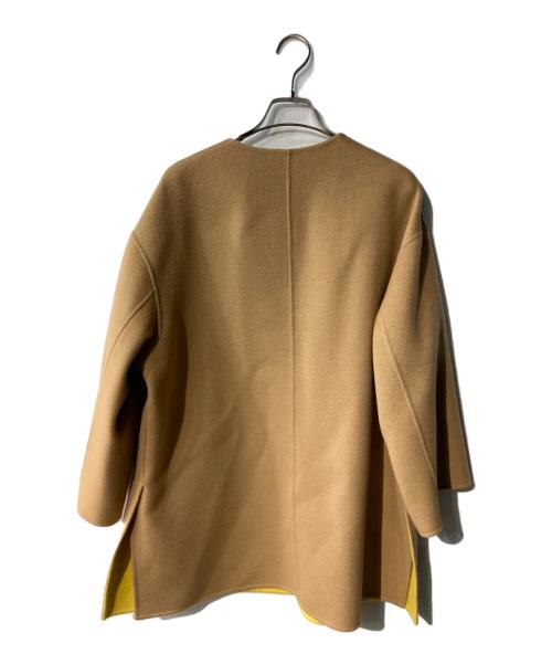 UNITED ARROWS TOKYO（ユナイテッドアローズトウキョウ）UNITED ARROWS TOKYO (ユナイテッドアローズトウキョウ) バイカラー リバー ミドルコート ベージュ サイズ:36の古着・服飾アイテム