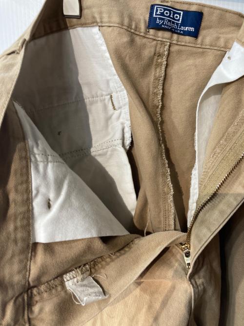 POLO RALPH LAUREN（ポロ・ラルフローレン）POLO RALPH LAUREN (ポロ・ラルフローレン) ポロチノ ワイドチノトラウザー ベージュ サイズ:31/34の古着・服飾アイテム
