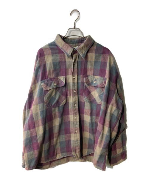 FIVE BROTHER（ファイブブラザー）FIVE BROTHER (ファイブブラザー) 90s ヘビーウェイトネルシャツ パープル サイズ:3XLの古着・服飾アイテム