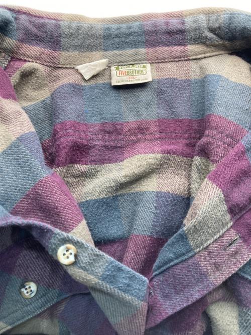 FIVE BROTHER（ファイブブラザー）FIVE BROTHER (ファイブブラザー) 90s ヘビーウェイトネルシャツ パープル サイズ:3XLの古着・服飾アイテム
