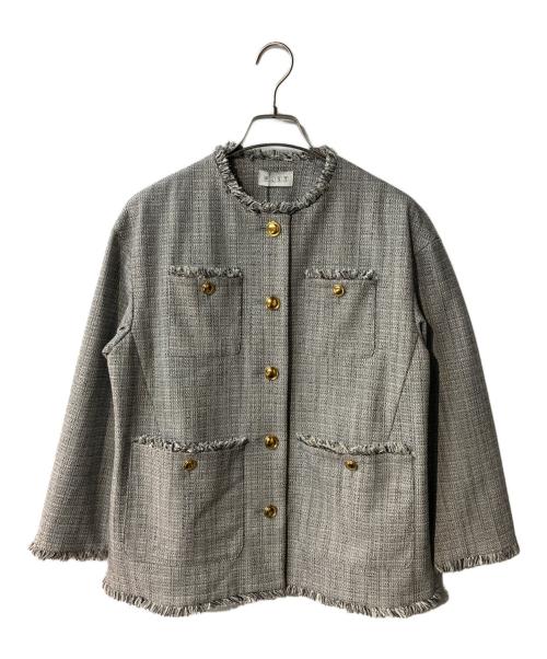 PLST（プラステ）PLST (プラステ) ツイードメタルボタンジャケット グレー サイズ:S 未使用品の古着・服飾アイテム