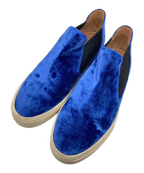 DRIES VAN NOTEN（ドリスヴァンノッテン）DRIES VAN NOTEN (ドリスヴァンノッテン) ベルベットサイドゴアスニーカー ブルー サイズ:23.5cmの古着・服飾アイテム