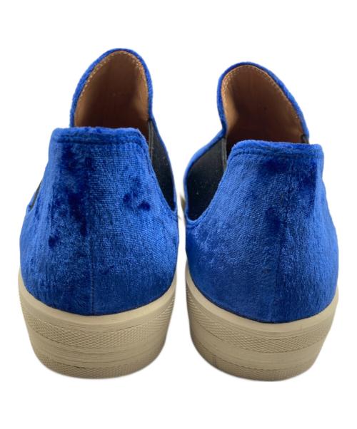 DRIES VAN NOTEN（ドリスヴァンノッテン）DRIES VAN NOTEN (ドリスヴァンノッテン) ベルベットサイドゴアスニーカー ブルー サイズ:23.5cmの古着・服飾アイテム
