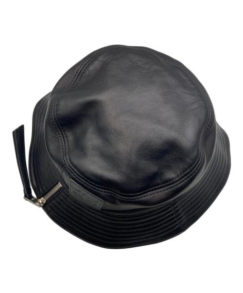 LOEWE（ロエベ）LOEWE (ロエベ) フィッシャーマンレザーバケットハット ブラック サイズ:59の古着・服飾アイテム