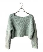 shellerシェリエ）の古着「bijou button bubble cropped knit」｜ブルー