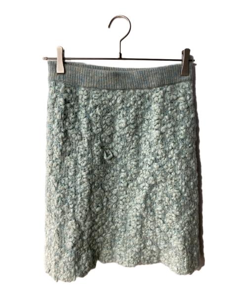 sheller（シェリエ）sheller (シェリエ) bubble knit mini skirt ブルー サイズ:FREEの古着・服飾アイテム