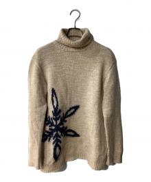 Yohji Yamamoto pour homme（ヨウジヤマモト プールオム）の古着「スノーフレーク柄タートルネックニット」｜ベージュ