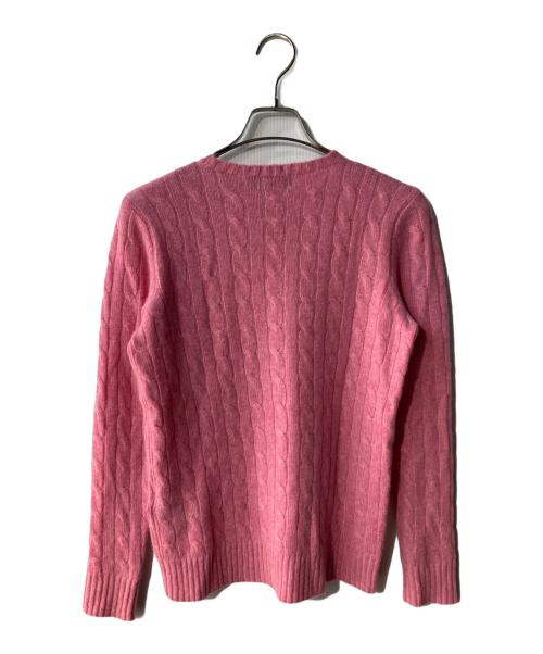 POLO RALPH LAUREN（ポロ・ラルフローレン）POLO RALPH LAUREN (ポロ・ラルフローレン) カシミヤケーブルニット ピンク サイズ:Sの古着・服飾アイテム