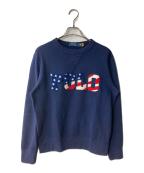 POLO RALPH LAURENポロ・ラルフローレン）の古着「星条旗柄ロゴスウェット」｜ネイビー