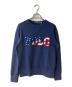 POLO RALPH LAUREN（ポロ・ラルフローレン）の古着「星条旗柄ロゴスウェット」｜ネイビー