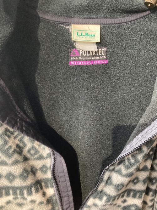 L.L.Bean（エルエルビーン）L.L.Bean (エルエルビーン) POLARTEC WINDBLOC フリースジャケット ホワイト×ブラック サイズ:記載なしの古着・服飾アイテム