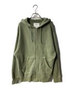 WTAPSダブルタップス）の古着「BLANK / ZIP HOODED / COTTON ジップパーカー」｜グリーン