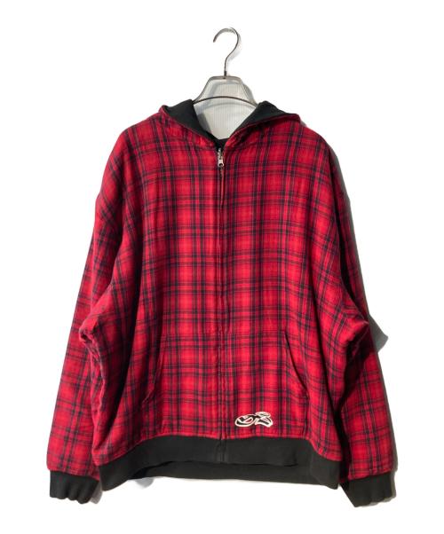 YARDSALE（ヤードセール）YARDSALE (ヤードセール) リバーシブルジップアップパーカー レッド×ブラック サイズ:XLの古着・服飾アイテム