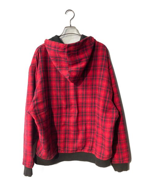 YARDSALE（ヤードセール）YARDSALE (ヤードセール) リバーシブルジップアップパーカー レッド×ブラック サイズ:XLの古着・服飾アイテム