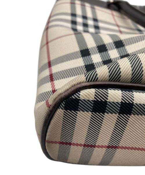 BURBERRY（バーバリー）BURBERRY (バーバリー) ロゴプレート ノバチェックハンドバッグ ベージュ×ブラウンの古着・服飾アイテム