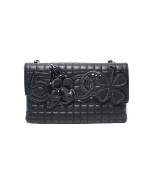CHANEL（シャネル）CHANEL (シャネル) ココマーククローバーチェーンショルダーバッグ サイズ:下記参照 カメリア ラムスキン 10173884　チョコバーNo5の古着・服飾アイテム