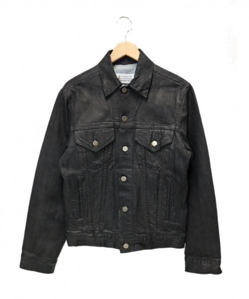 Maison Margiela（メゾンマルジェラ）Maison Margiela (メゾンマルジェラ) アーティザナルコーテッドデニムジャケット ブラック サイズ:S Artisanal Coated Denim Jacket ここのえタグ 333-49440の古着・服飾アイテム