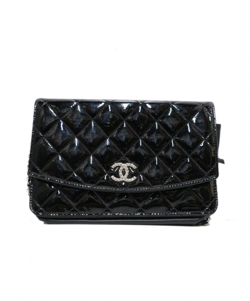 CHANEL（シャネル）CHANEL (シャネル) エナメルショルダーバッグ ブラック サイズ:下記参照 14857698の古着・服飾アイテム