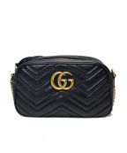 GUCCIグッチ）の古着「GGマーモントキルティングスモールショルダーバッグ」｜ブラック