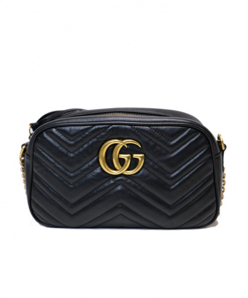 GUCCI（グッチ）GUCCI (グッチ) GGマーモントキルティングスモールショルダーバッグ ブラック サイズ:下記参照 447632 520981　の古着・服飾アイテム