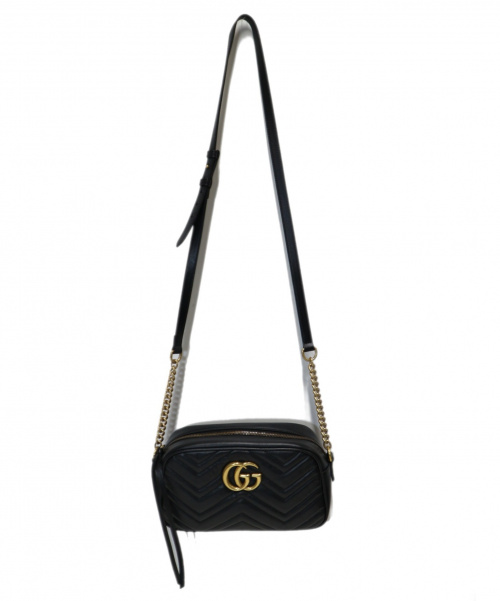 GUCCI（グッチ）GUCCI (グッチ) GGマーモントキルティングスモールショルダーバッグ ブラック サイズ:下記参照 447632 520981　の古着・服飾アイテム