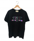 GUCCIグッチ）の古着「マルチカラーオーバーサイズTシャツwithグッチロゴ」｜ブラック
