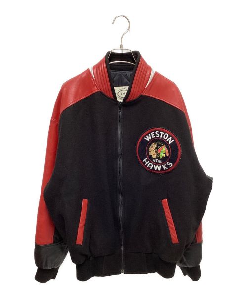 TMI（ティーエムアイ）TMI (ティーエムアイ) 90's VARSITY JACKET ブラック×レッド サイズ:Largeの古着・服飾アイテム